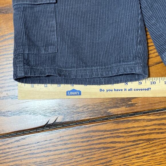 Drawstring UNISEX Corduroy Cargo Shorts Charcoal Gray Extra Small 27 BOYFRIEND - Picture 13 of 13